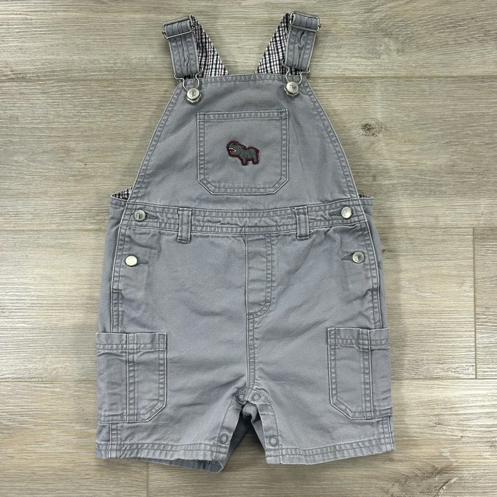 VTG 2003 Gymboree 18-24M Rhino Overall Shorts Romper/ Shortalls Baby Boy